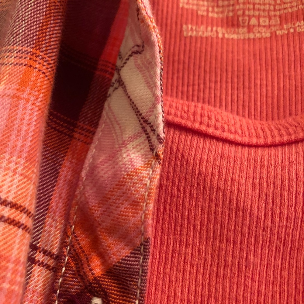 Faded Glory plaid shirt with matching tank top.